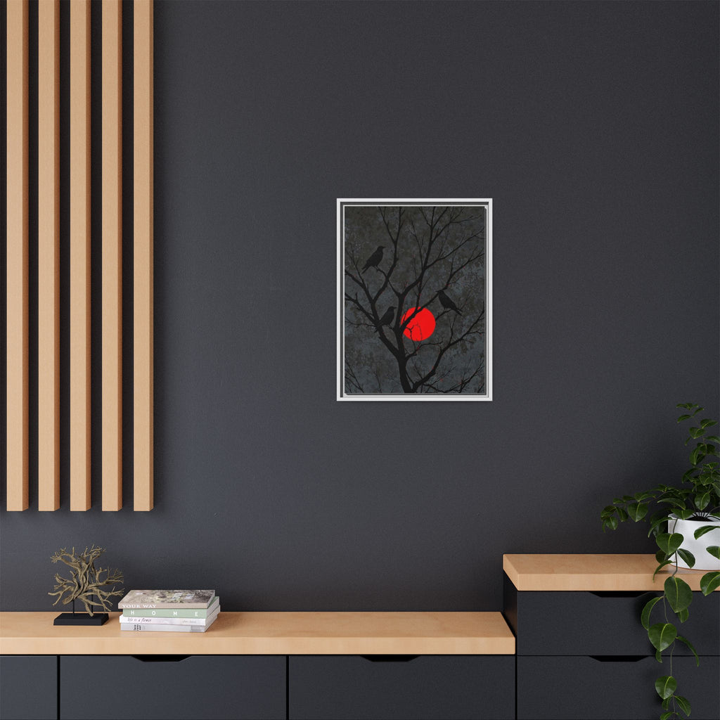Red Moon Crows Silhouette