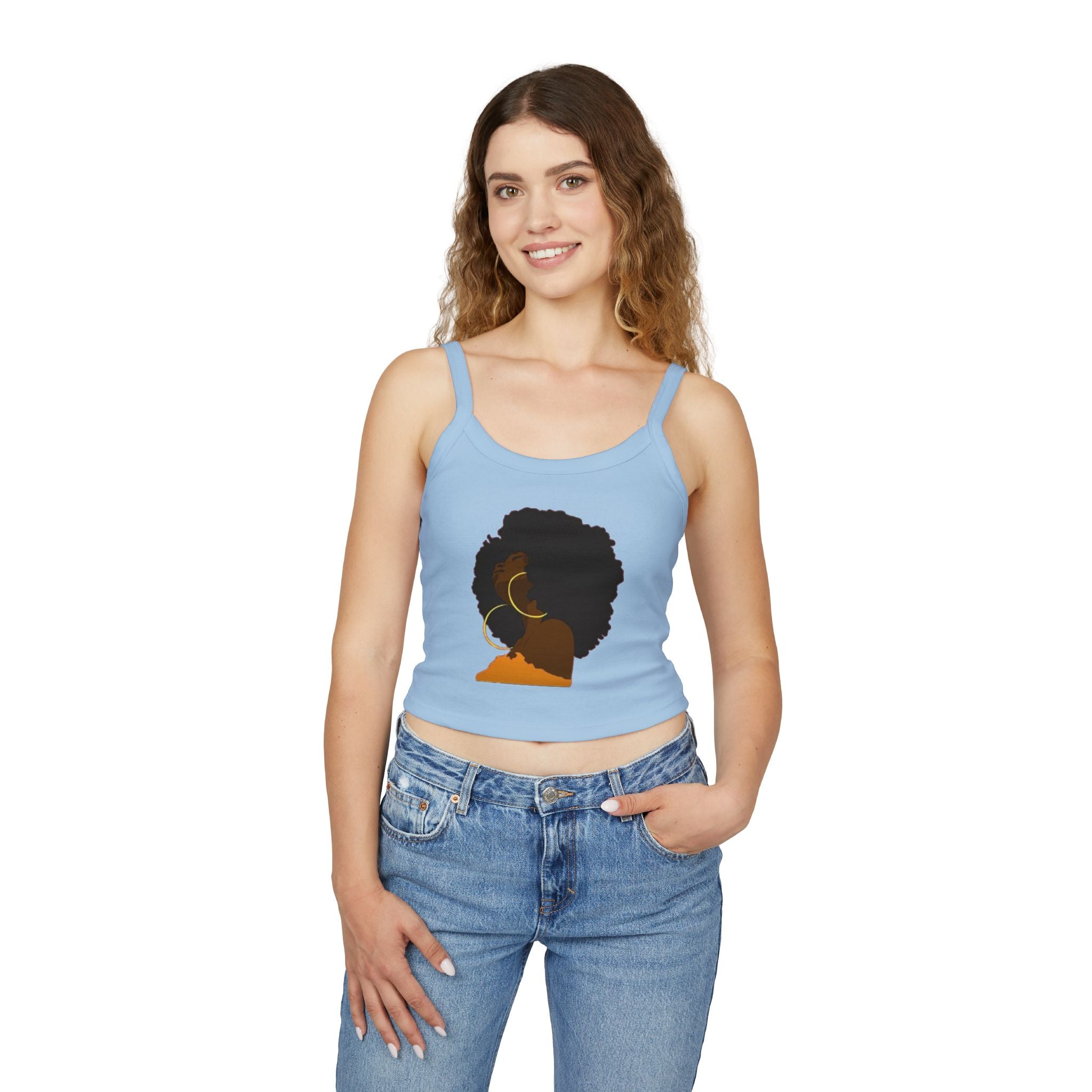 Afro Lady Spaghetti Strap