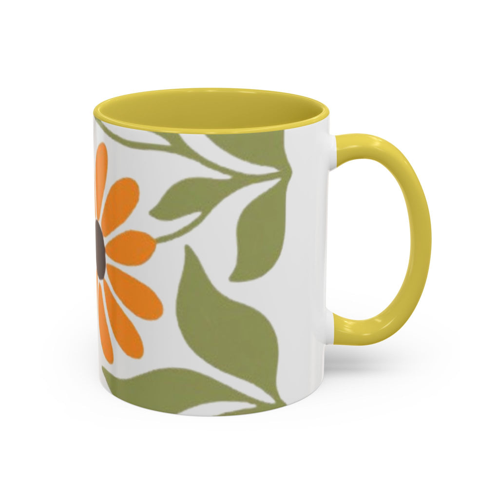 Colorful Floral Mugs, Bright Ceramic Coffee Cups