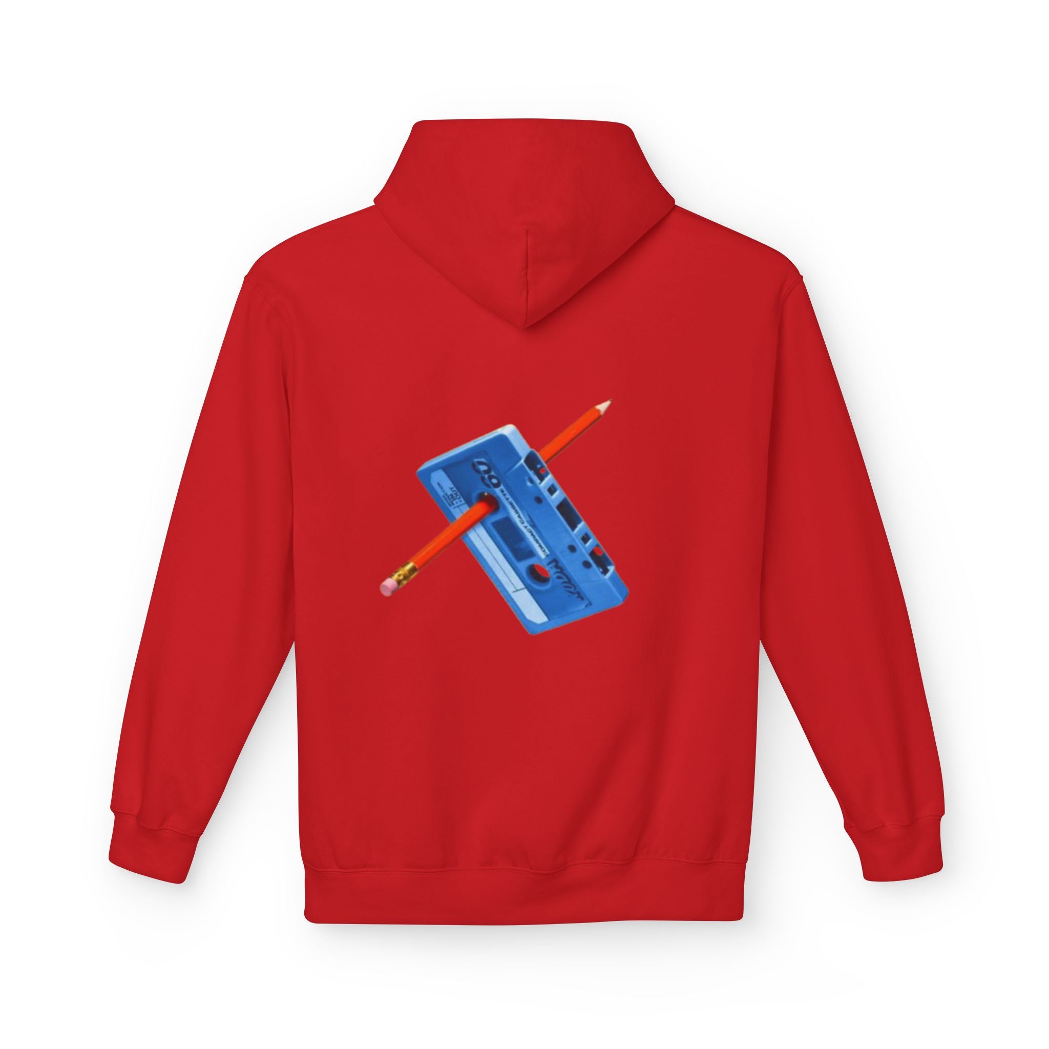 Blue Cassette Tape with Pencil Hoodie | Retro Music 80s 90s