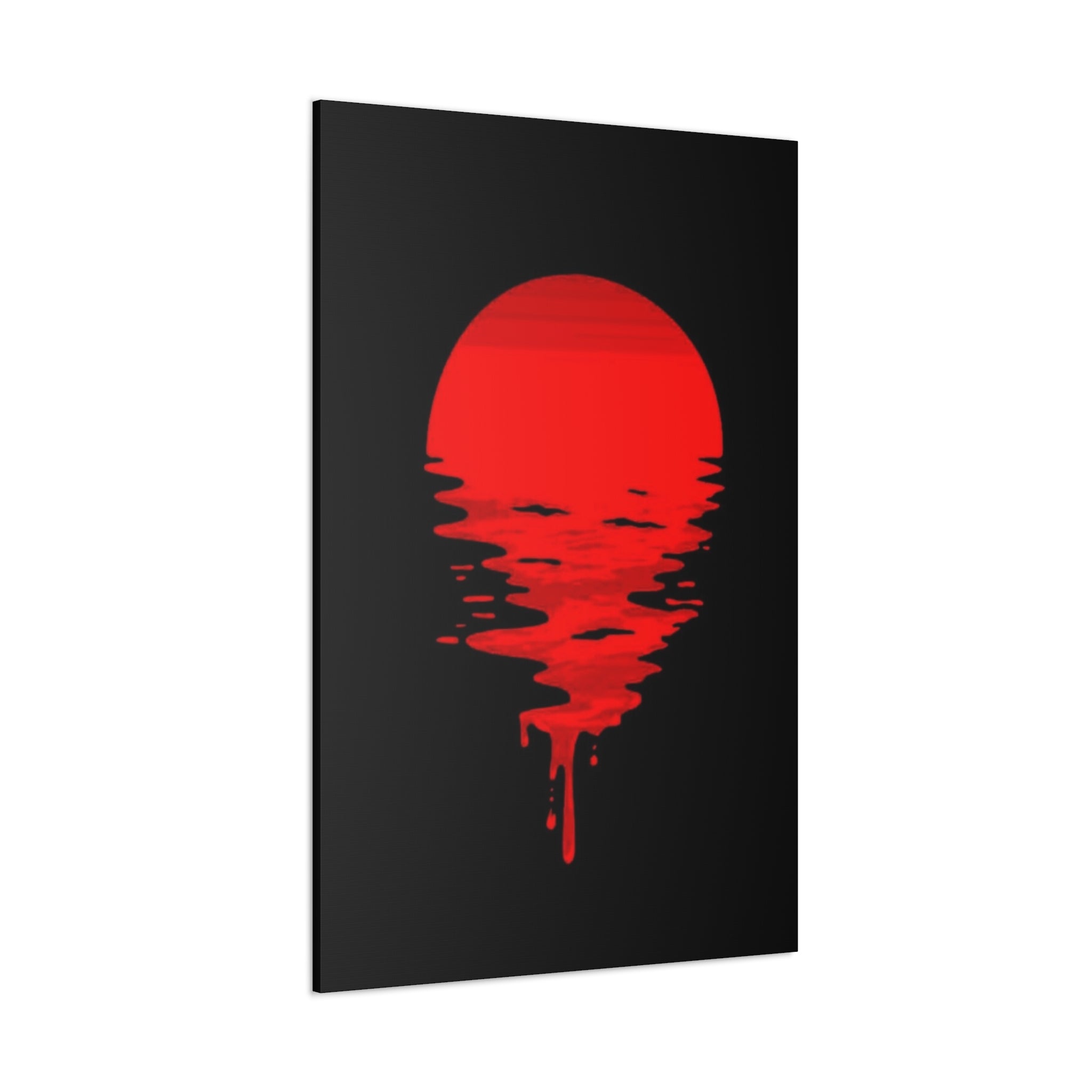 Sunset Canvas Art Print, Modern Wall Decor, Red and Black Home Decor, Abstract Art