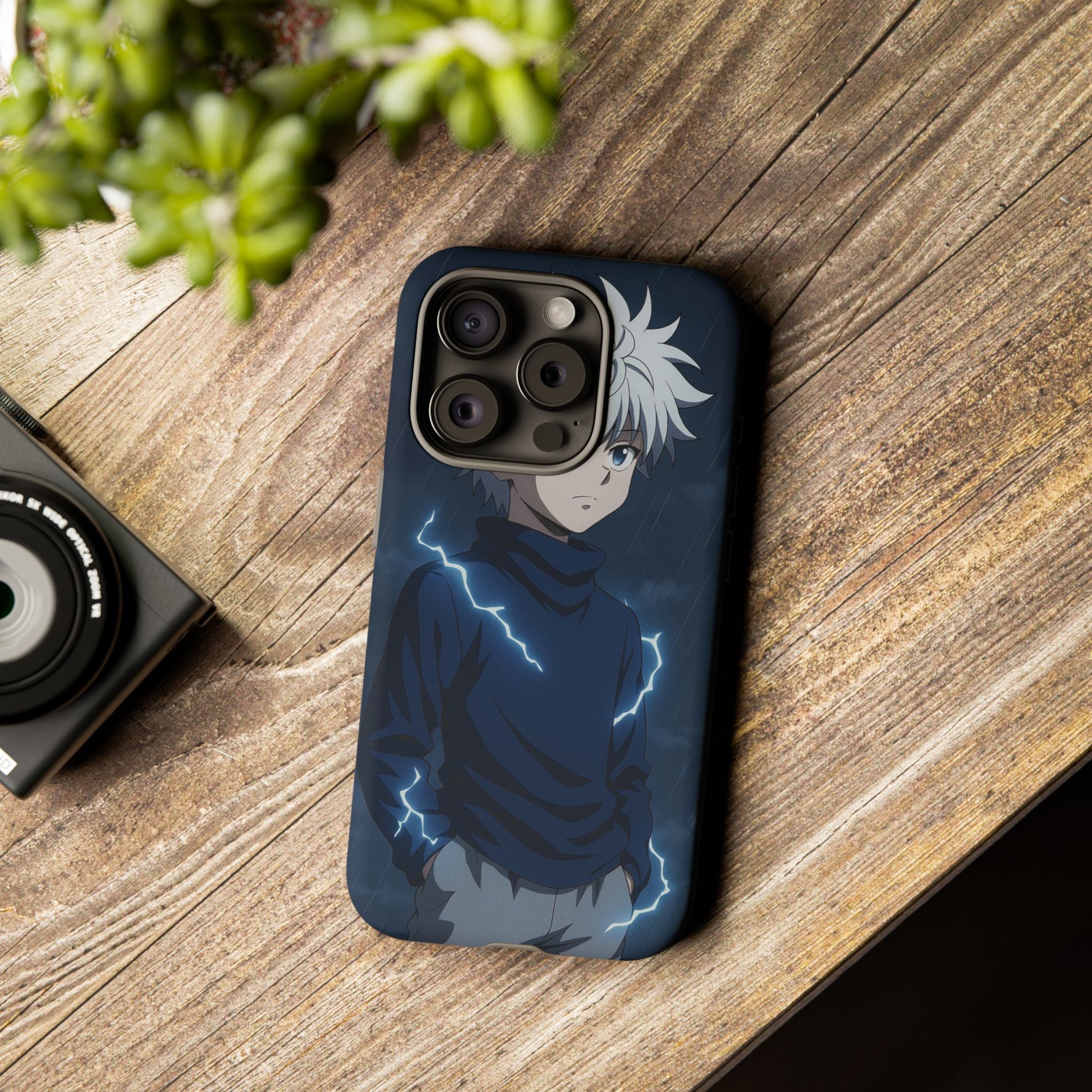 Anime Phone Case Featuring Lightning Design,