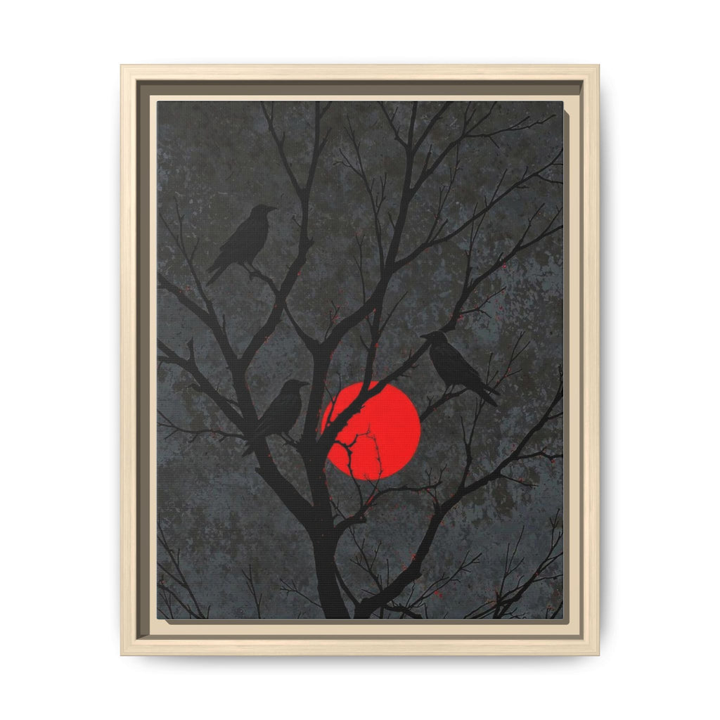 Red Moon Crows Silhouette