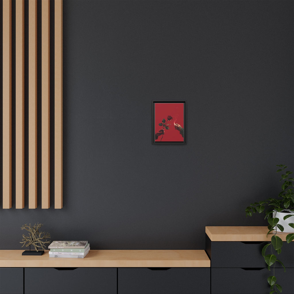 Red Rose & Lighter Minimalist Wall Print