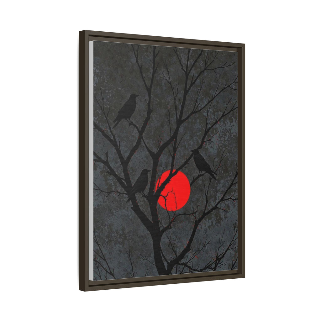 Red Moon Crows Silhouette