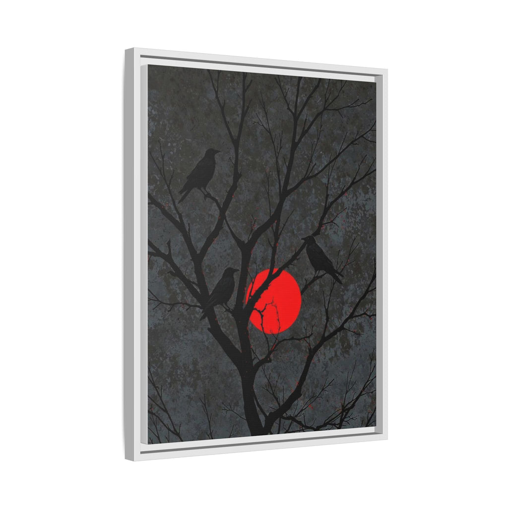 Red Moon Crows Silhouette