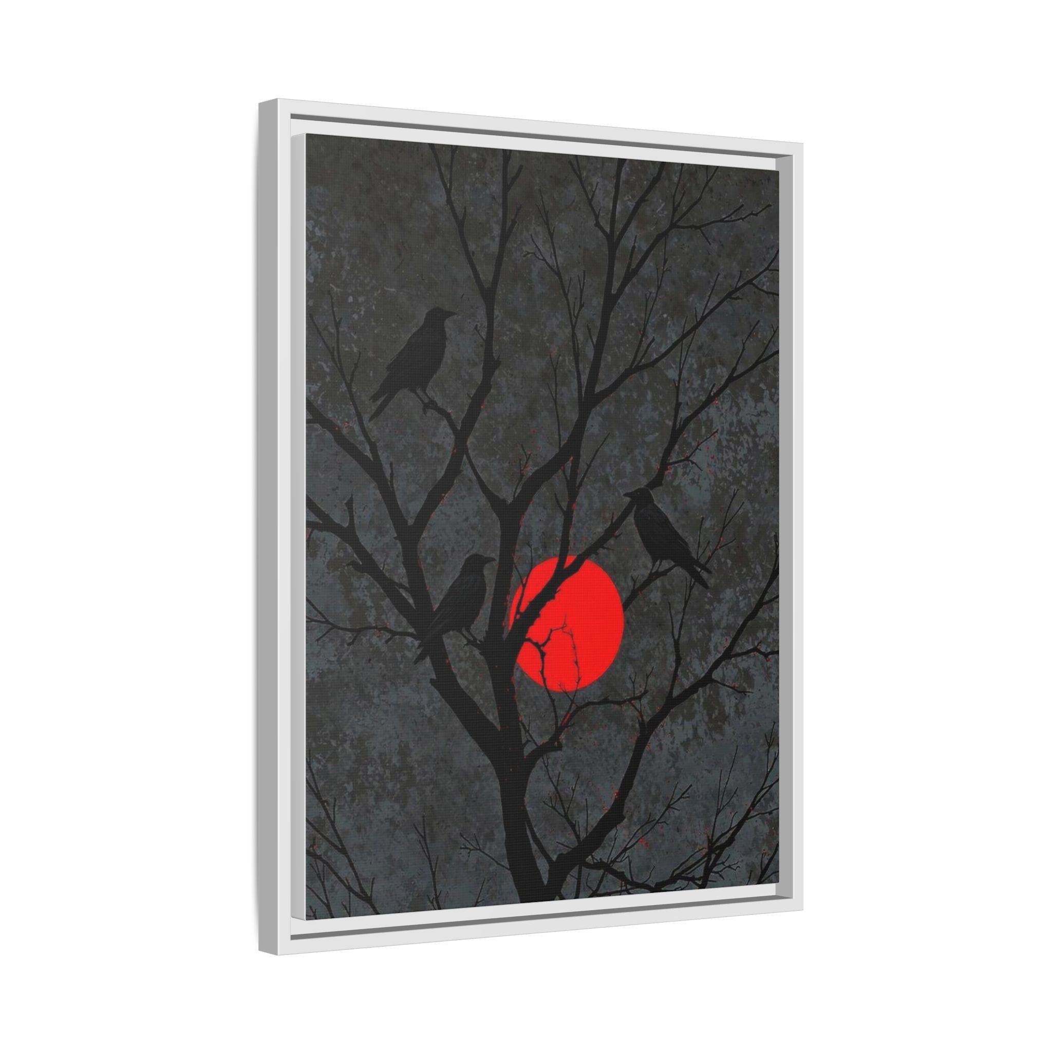 Red Moon Crows Silhouette